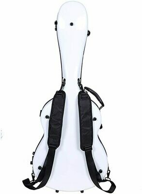 Crossrock Deluxe Fiberglass Classical Guitar Case, 4/4 Full Size, White (CRF2021CWT)