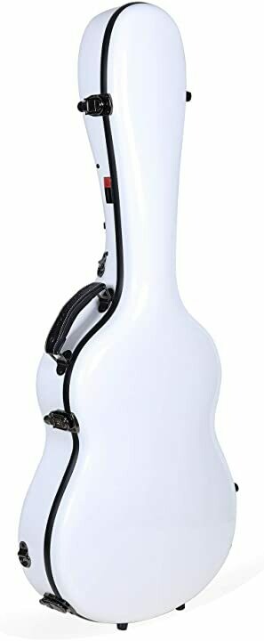 Crossrock Deluxe Fiberglass Classical Guitar Case, 4/4 Full Size, White (CRF2020CWT)