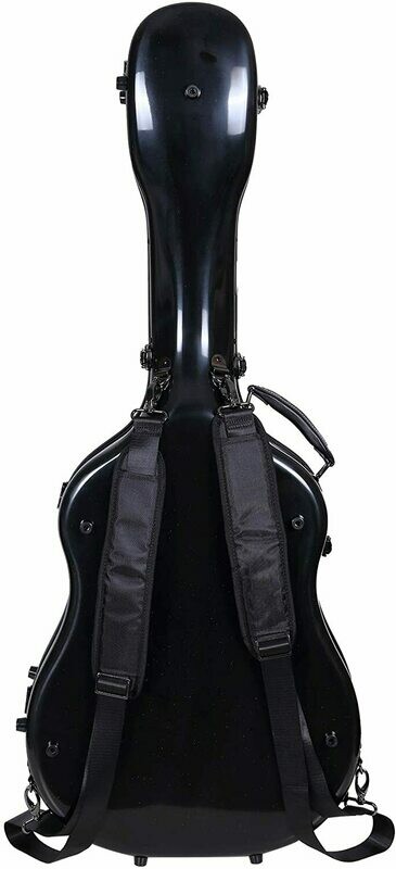 Crossrock Deluxe Fiberglass Dreadnought Guitar Case, 40/41", Black (CRF2021DBK)