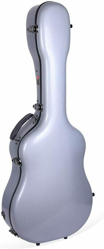 Crossrock Deluxe Fiberglass Dreadnought Guitar Case, 40/41 Crossrock Deluxe Fiberglass Dreadnought Guitar Case, 40/41", Silver (CRF2021DSL)