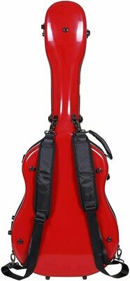 Crossrock Deluxe Fiberglass Dreadnought Guitar Case, 40/41", Red (CRF2021DRD)