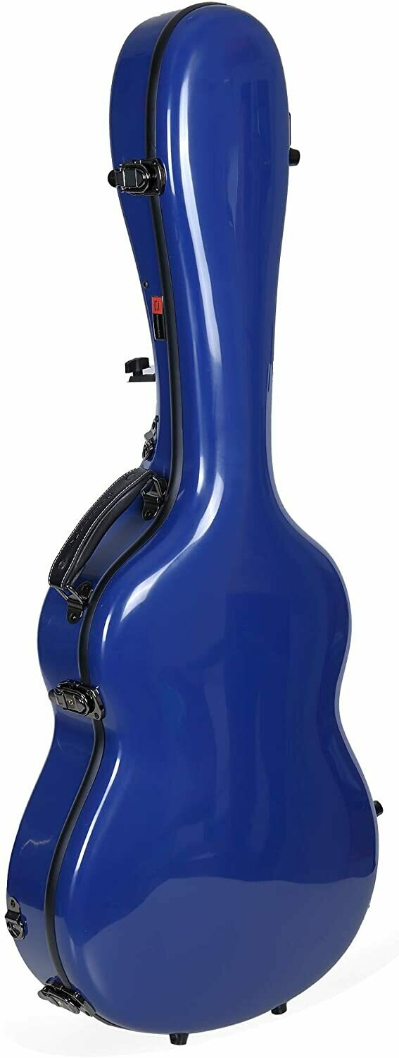 Crossrock Deluxe Fiberglass Classical Guitar Case, 4/4 Full Size, Navy Blue (CRF2020CNVBL)