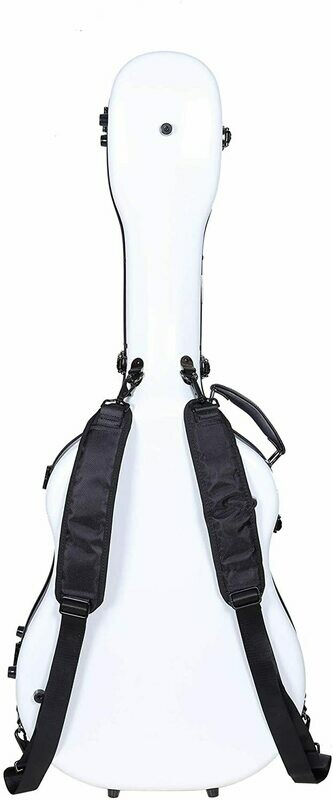 Crossrock Deluxe Fiberglass Dreadnought Guitar Case, 40/41", White (CRF2021DWT)