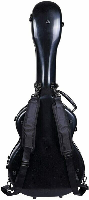 Crossrock Deluxe Fiberglass Case for OM, Martin 000 Guitars - Black (CRF2021OMBK)