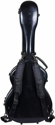 Crossrock Deluxe Fiberglass Case for OM, Martin 000 Guitars - Black (CRF2021OMBK)