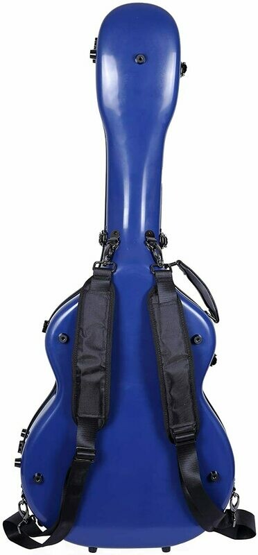 Crossrock Deluxe Fiberglass Case for OM, Martin 000 Guitars - Navy Blue (CRF2021OMNVBL)