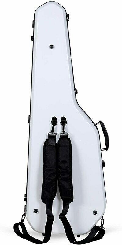 Crossrock Fiberglass Case for Telecaster and Stratocaster Style in Electric Guitars - White (CRF2020GSTWT)