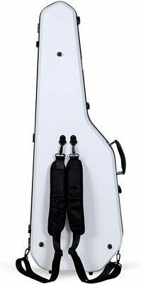 Crossrock Fiberglass Case for Telecaster and Stratocaster Style in Electric Guitars - White (CRF2020GSTWT)