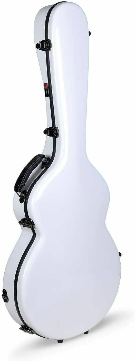 Crossrock 335 style guitar case, Fiberglass hard shell with Backpack Straps, White (CRF1000SAWT)