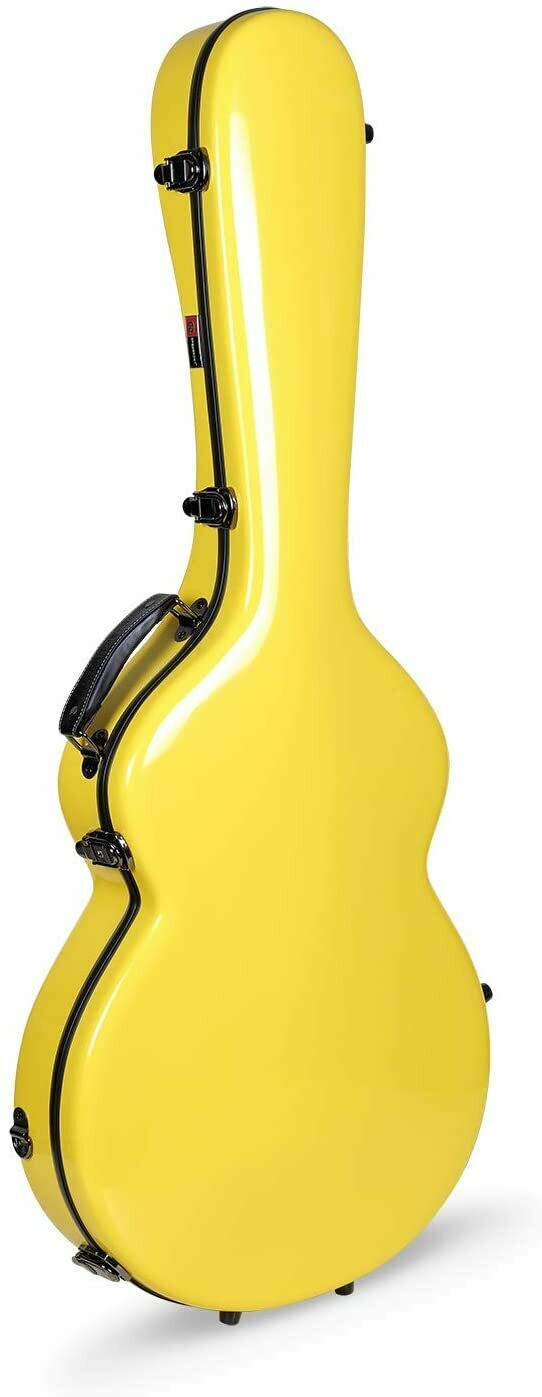 Crossrock 335 style guitar case, Fiberglass hard shell with Backpack Straps, Yellow (CRF1000SAYL)