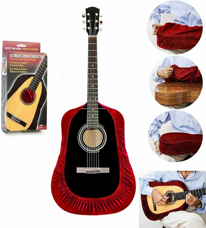 Ultimate Guitar Protector - Fits Classical, Flamenco, and Acoustic Guitars - Red Velvet
