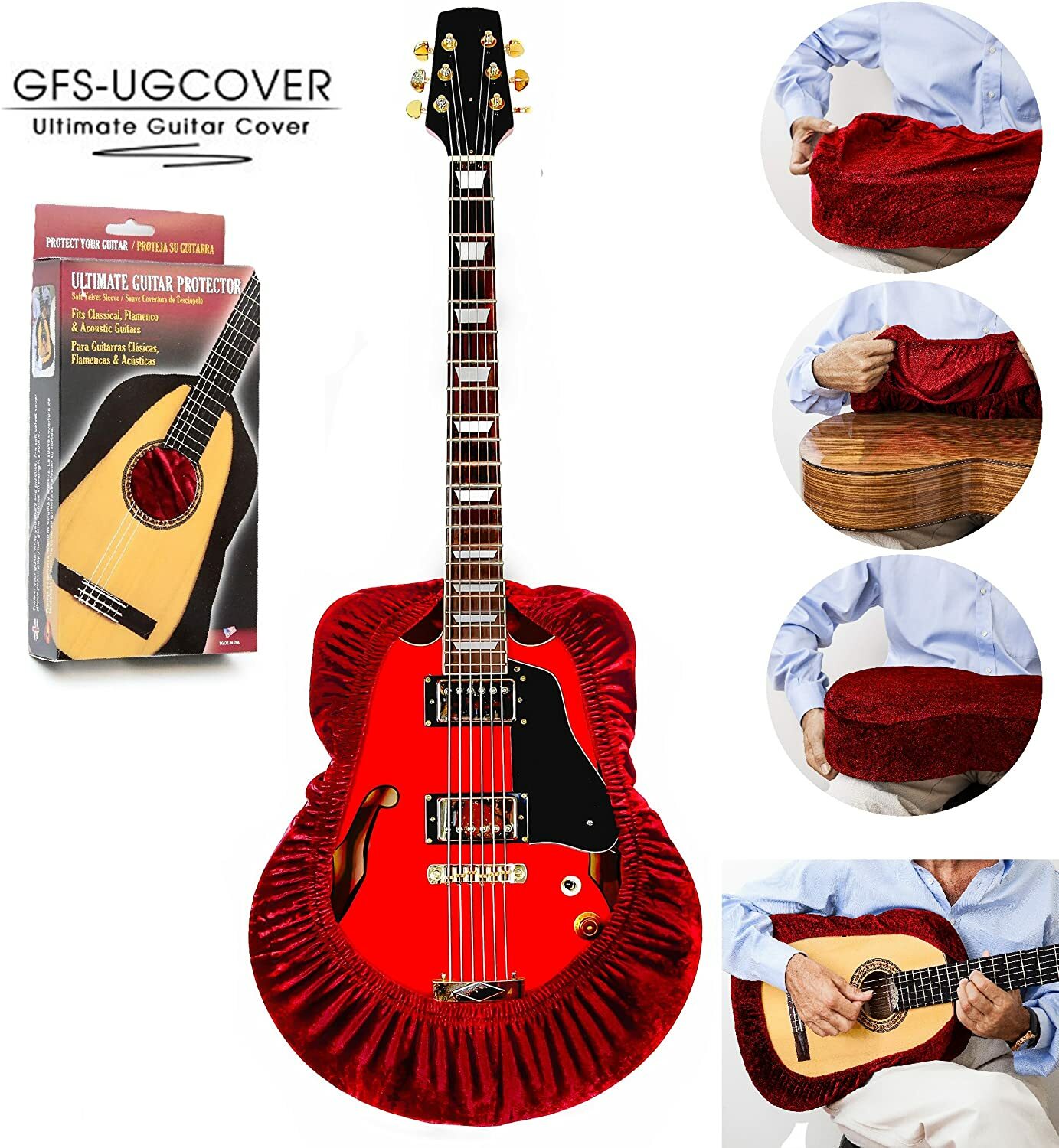 Ultimate Guitar Protector - Fits Classical, Flamenco, and Acoustic Guitars  - Red Velvet | CalidoGuitars.com