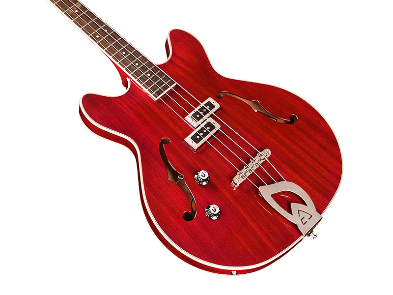GUILD Starfire I Bass - Left Handed - 4 String Electric Bass Guitar, Cherry Red, Lefty