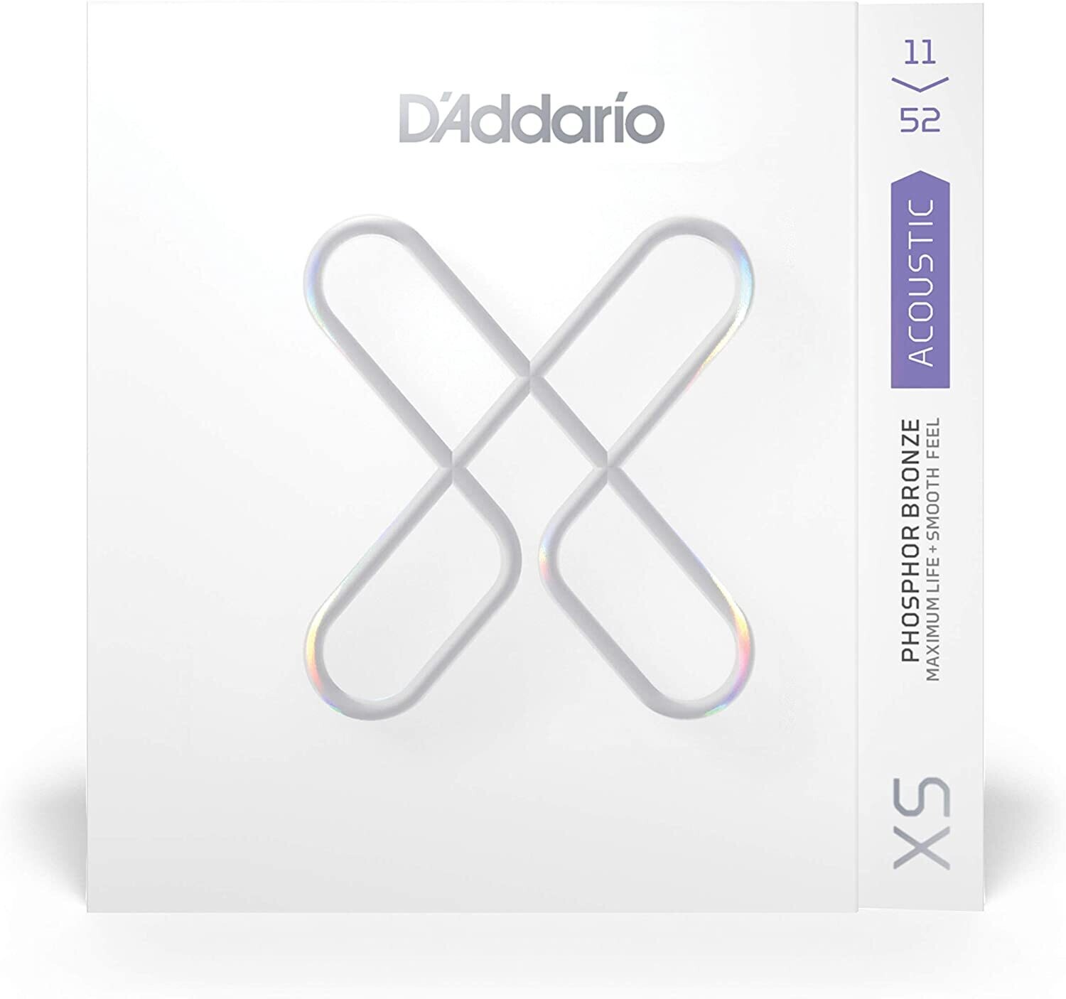 D'Addario XS Acoustic Guitar Strings Phosphor Bronze, Custom Light, 11-52