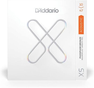 D'Addario XS Acoustic Guitar Strings Phosphor Bronze, Extra Light, 10-47