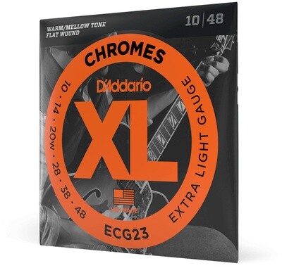 D'Addario 10-48 Extra Light Chromes Set Electric Guitar Strings ECG23