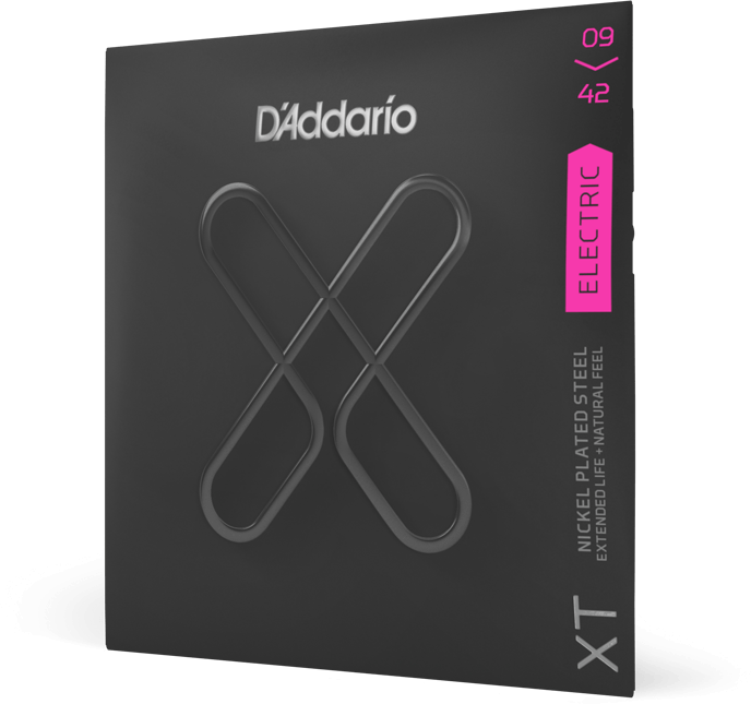 D'Addario XT Electric Nickel Plated Steel Electric Guitar Strings, 09-42 Super Light Set - XTE0942