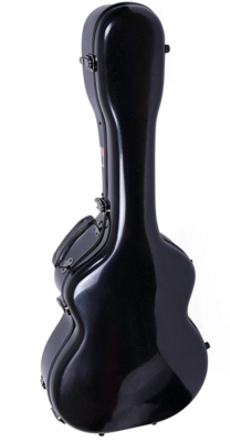 Crossrock Deluxe Fiberglass Case for Grand Auditorium Guitar, Black Crossrock Deluxe Fiberglass Case for Grand Auditorium Guitar, Black