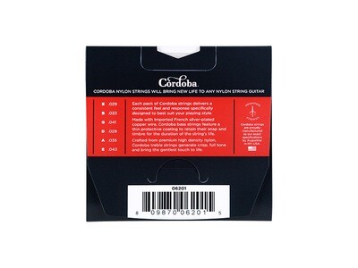 Cordoba Nylon Guitar Strings – Red - Medium Tension