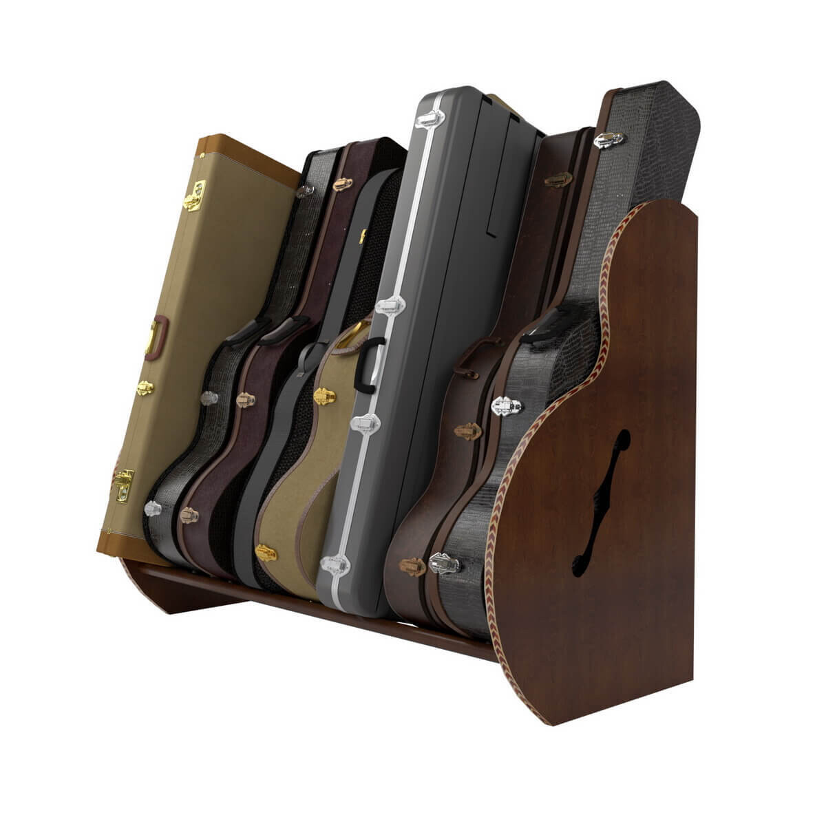 The Studio™ Deluxe Guitar Case Storage Rack (7-9 cases) - Walnut The Studio™ Deluxe Guitar Case Storage Rack (7-9 cases) - Walnut