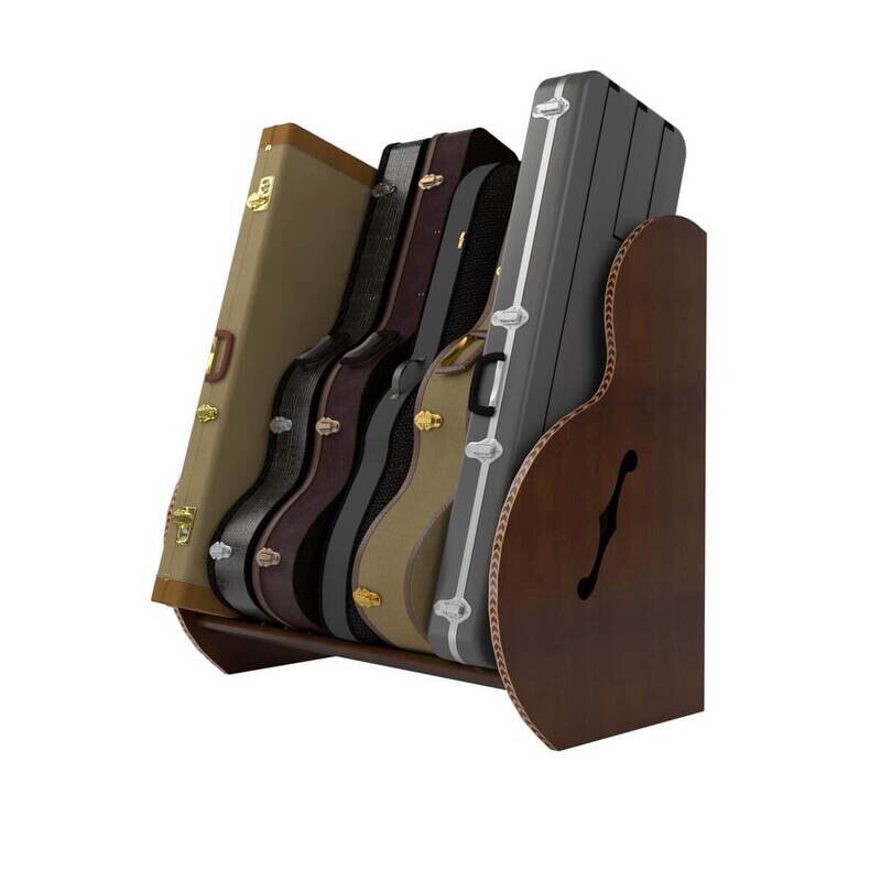 The Studio™ Deluxe Guitar Case Storage Rack (5-7 cases) - Walnut - Short