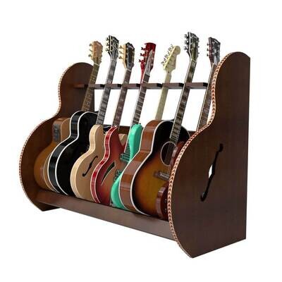 The Session Deluxe Multiple Guitar Stands (7-Guitars) - Walnut The Session Deluxe Multiple Guitar Stands (7-Guitars) - Walnut
