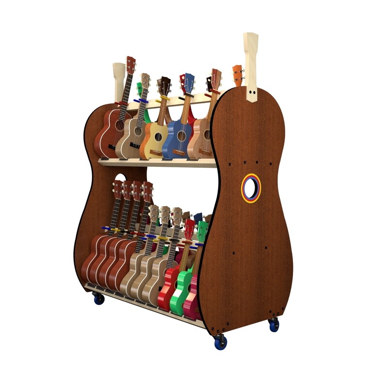 The Band Room Mobile Ukulele Rack - Multi-Size (30 Capacity) The Band Room Mobile Ukulele Rack - Multi-Size (30 Capacity)