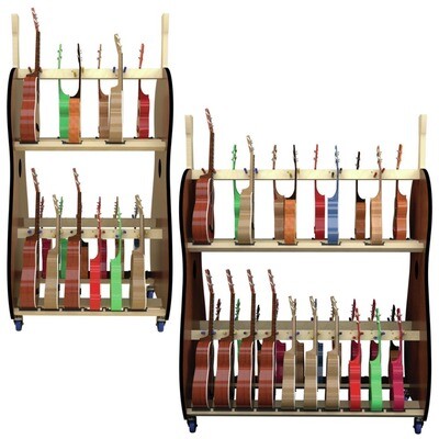 The Band Room Mobile Ukulele Rack - Soprano Only (30 Capacity)