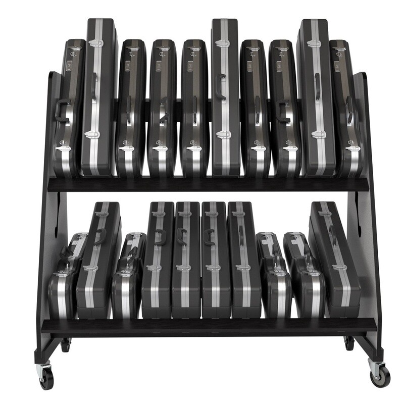 Band Room Violin, Viola and Trumpet Case Shelf Rack