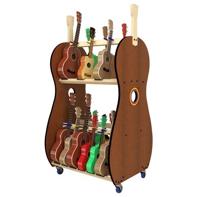 The Band Room Mobile Ukulele Rack - Multi-Size (18 Capacity) The Band Room Mobile Ukulele Rack - Multi-Size (18 Capacity)