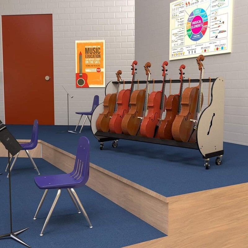 The Band Room Cello Rack for Music Classrooms - 6 Cello Rack