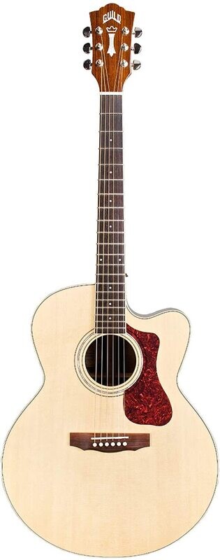 Guild Guitars F-150CE Acoustic Guitar, All Solid Wood, Jumbo, Natural Gloss