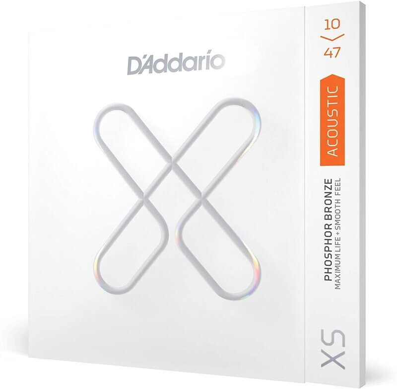 D'Addario  XS Phosphor  - XSAPB1047 - Greater Break Strength with Tuning Stability - For 6 String Guitars - 10-47 Extra Light