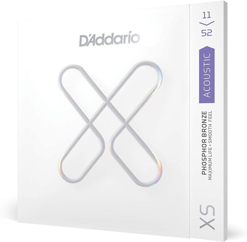 D'Addario XS Phosphor - XSAPB1152 - Greater Break Strength with Tuning Stability - For 6 String Guitars - 11-52 Custom Light