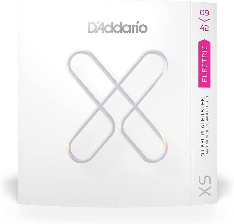D'Addario Guitar Strings - XS Nickel Coated Electric Guitar Strings - XSE0942 - Greater Break Strength with Tuning Stability - For 6 String Guitars - 09-42 Super Light