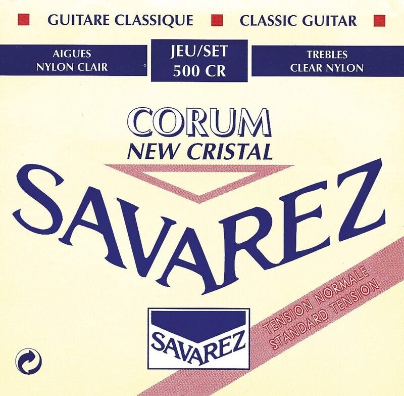 Savarez 500CR - Normal Tension Classical Guitar Strings - Normal Tension Cristal Trebles, Normal Tension Corum Basses