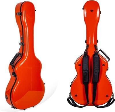 Crossrock Deluxe Fiberglass Dreadnought Guitar Case, 40/41 Crossrock Deluxe Fiberglass Dreadnought Guitar Case, 40/41", Orange (CRF2021DOR)