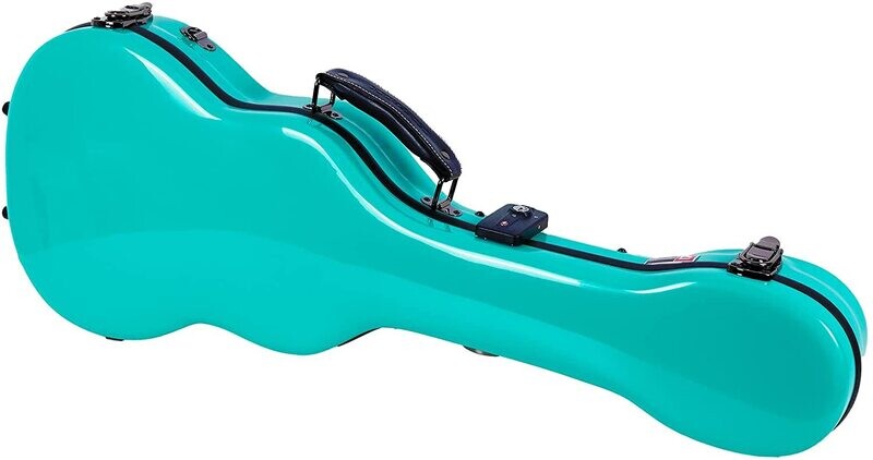 Crossrock Deluxe Fiberglass Case - Baritone Ukulele (CRF2020BUMB) - Mint Blue