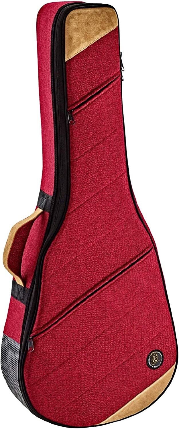 Ortega Guitars Soft Case - 22 mm Soft Padding w/Hardened Frame,  Bordeaux Wine, ¾ Size Classical (OSOCACL34-BX)