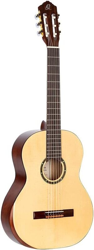 Ortega Guitars R55DLX, Family Series Pro w/Arm Rest Solid Spruce Top Nylon String Classical Guitar, Full Size