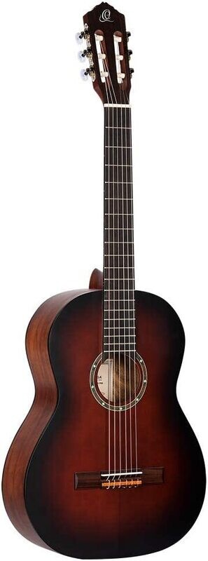 Ortega Guitars R55-BFT, Family Series Pro Solid Spruce Top, Nylon Classical Guitar, Bourbon Fade, Full Size with Gig Bag