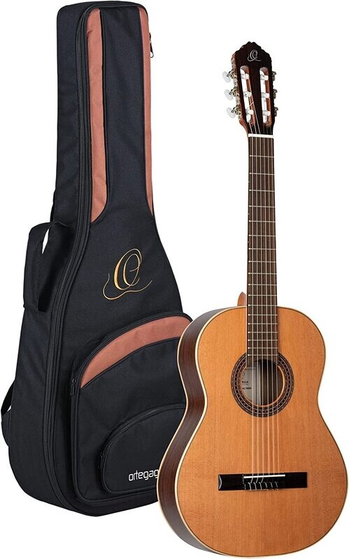Ortega Guitars R225G-⅞ - Traditional Series - Made in Spain, ⅞ Size, Solid Top Classical Guitar w/ Deluxe Gig Bag