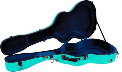 Crossrock Deluxe Fiberglass Classical Guitar Case, 4/4 Full Size, Mint Blue (CRF2021CMB)