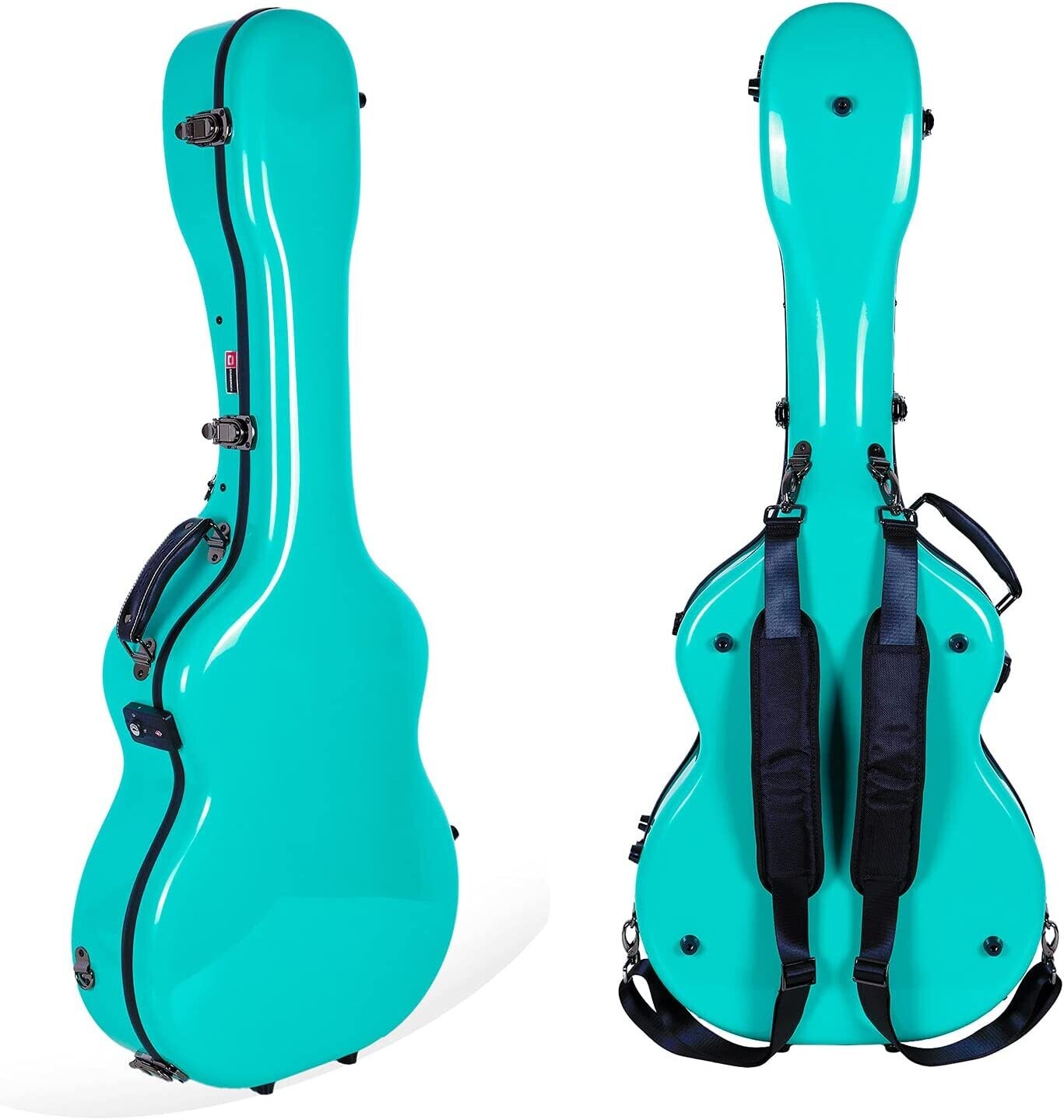 Crossrock Deluxe Fiberglass Classical Guitar Case 4 4 Full Size Mint Blue CRF2021CMB CalidoGuitars