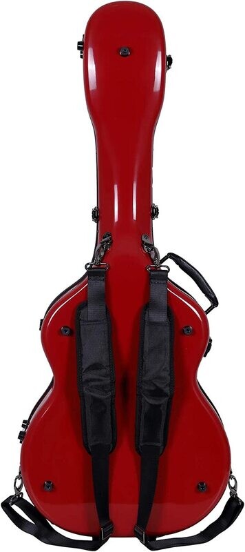 Crossrock Deluxe Fiberglass Case for OM, Martin 000 Guitars - Red (CRF2021OMRD)