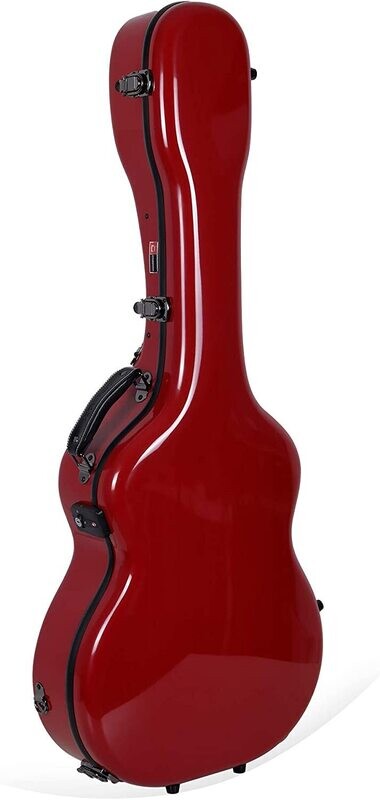 Crossrock Deluxe Fiberglass Case for OM, Martin 000 Guitars - Red (CRF2021OMRD)