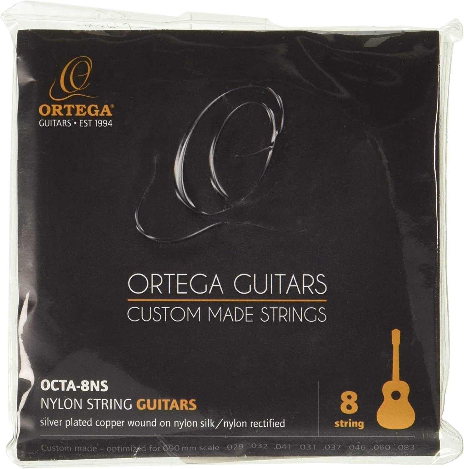 Ortega Guitars 8-Sting Nylon Guitar Strings - Tenor - Made in Germany (OCTA-8NS)