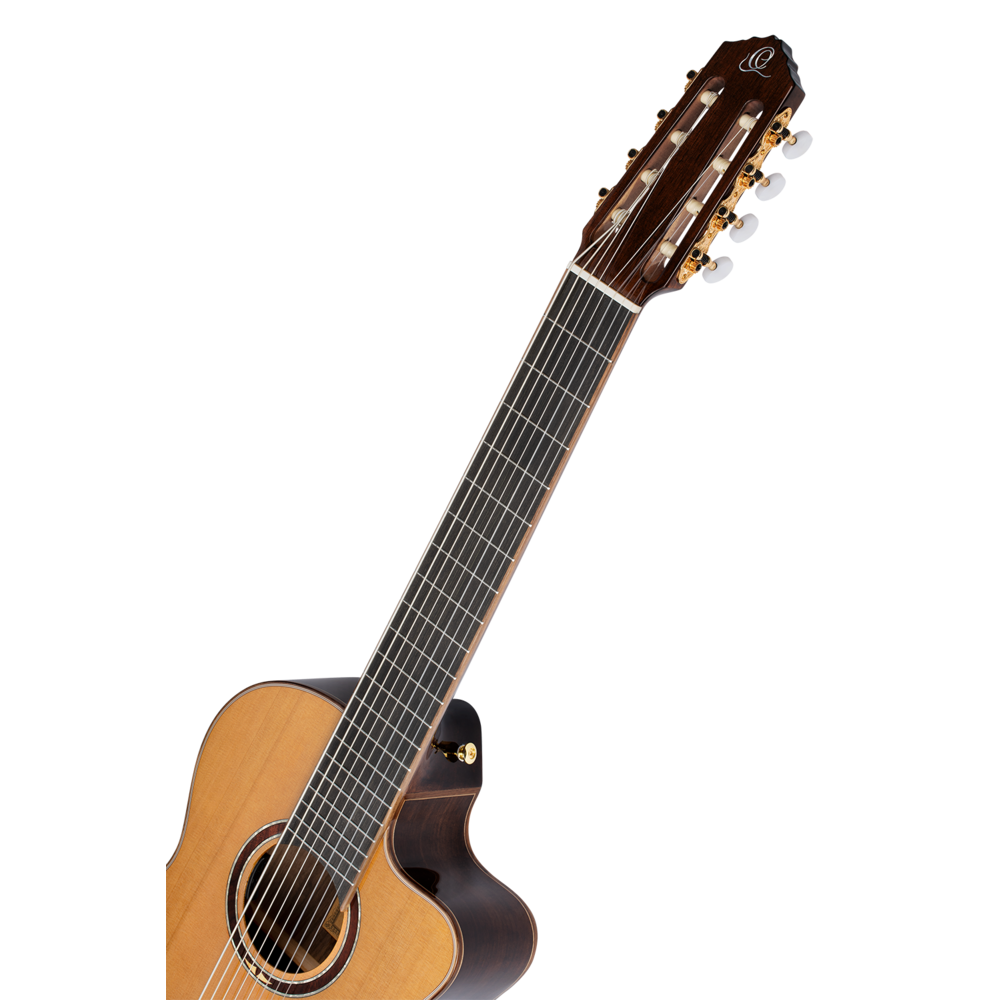 Ortega RCE159-8 - 8 String solid Cedar top acoustic electric Nylon string  guitar​ with Deluxe Gig Bag