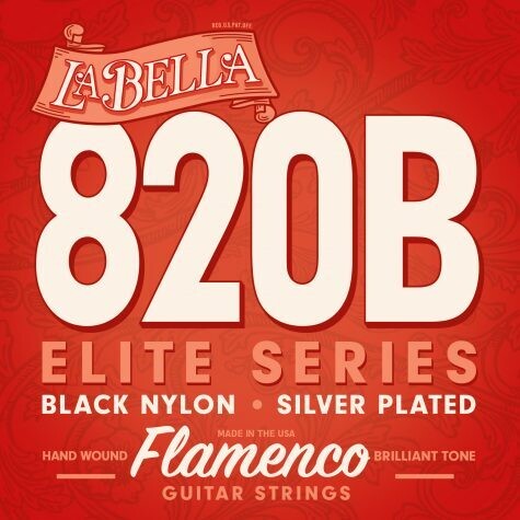 LaBella 820B Elite – Flamenco, Black Nylon Strings - Made in the USA
