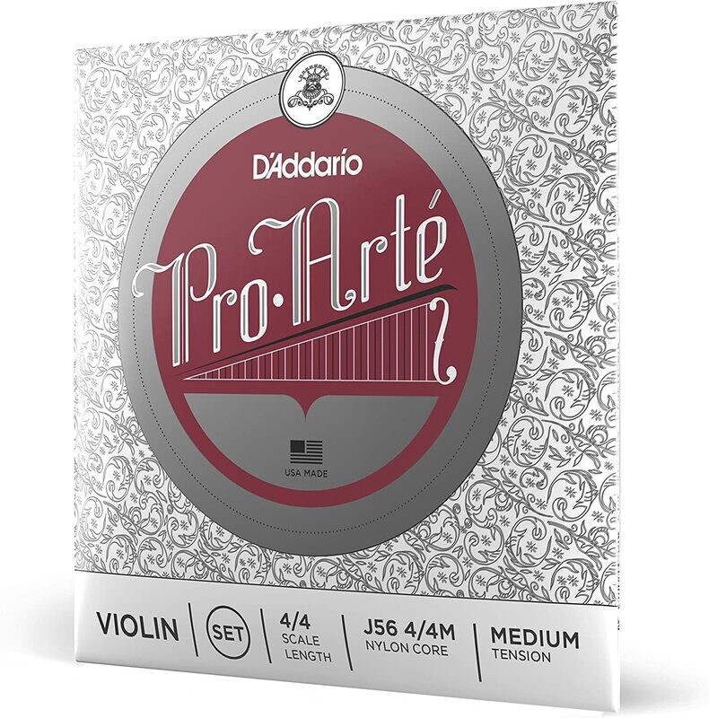 D'Addario J56 4/4M Pro-Arte Nylon violin Strings, Medium